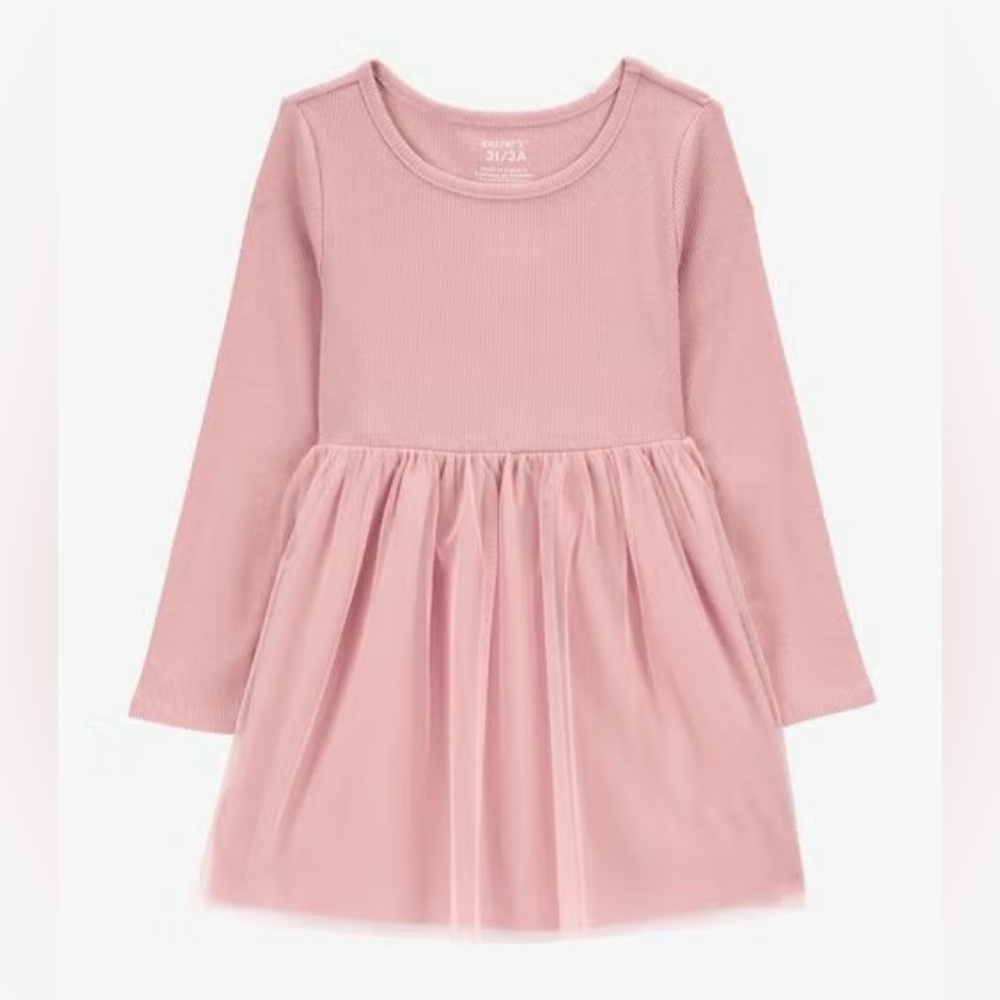 Carter’s Pink Baby Tutu Long-Sleeve Jersey Dress 12 months